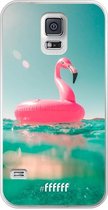 Samsung Galaxy S5 Hoesje Transparant TPU Case - Flamingo Floaty #ffffff