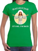Hallelujah its me im back Kerst shirt / Kerst t-shirt groen voor dames - Kerstkleding / Christmas outfit M