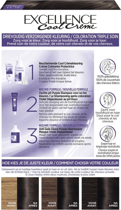 L’Oréal Paris Excellence Cool Creams 5.11 - Ultra Ash Lichtbruin - Permanente haarverf