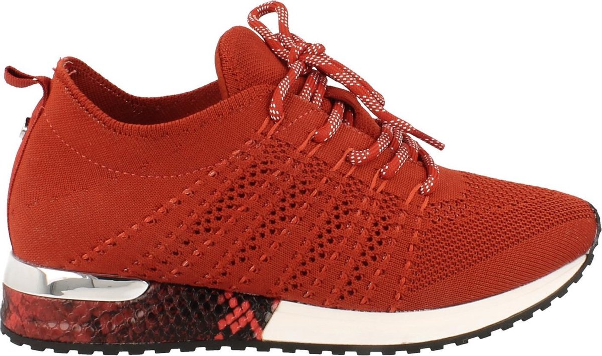 La Strada Sneaker Laag Dames Trend Mesh Roestbruin | 39 - Schoenen.nl