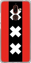 Nokia 7 Plus Hoesje Transparant TPU Case - Amsterdamse vlag #ffffff