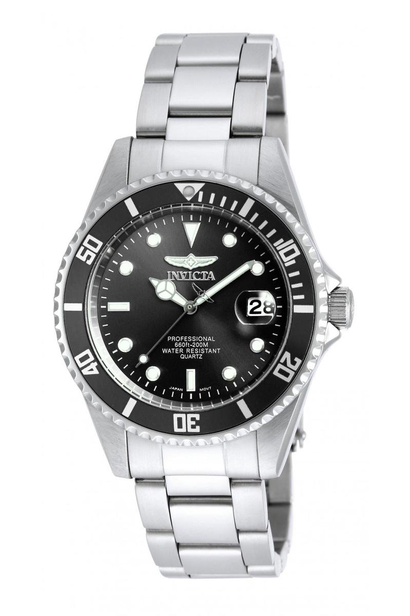 Invicta Pro Diver 8932OB Horloge - Waterdicht - Analoog - Quartz Uurwerk - Roestvrij Staal met zwarte Wijzerplaat - 37mm