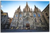 Dibond - Kathedraal van Barcelona - Spanje - 60x40cm Foto op Aluminium (Met Ophangsysteem)