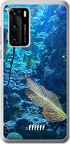 Huawei P40 Hoesje Transparant TPU Case - Coral Reef #ffffff