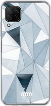 Huawei P40 Lite Hoesje Transparant TPU Case - Mirrored Polygon #ffffff