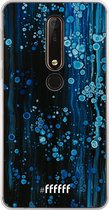 Nokia X6 (2018) Hoesje Transparant TPU Case - Bubbling Blues #ffffff