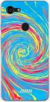 Google Pixel 3 XL Hoesje Transparant TPU Case - Swirl Tie Dye #ffffff