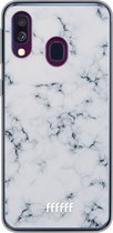 Samsung Galaxy A40 Hoesje Transparant TPU Case - Classic Marble #ffffff