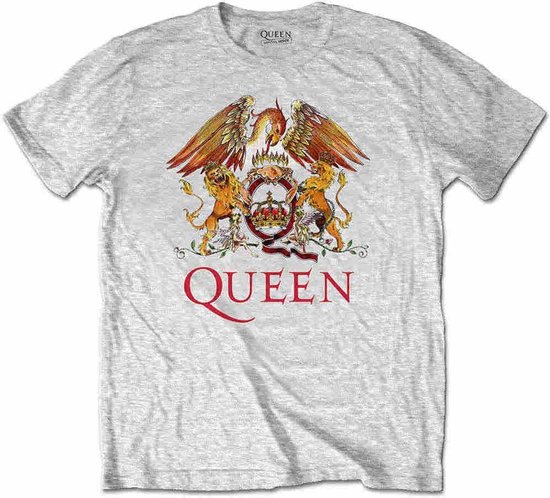 Queen - Classic Crest Kinder T-shirt - Kids tm 12 jaar - Grijs