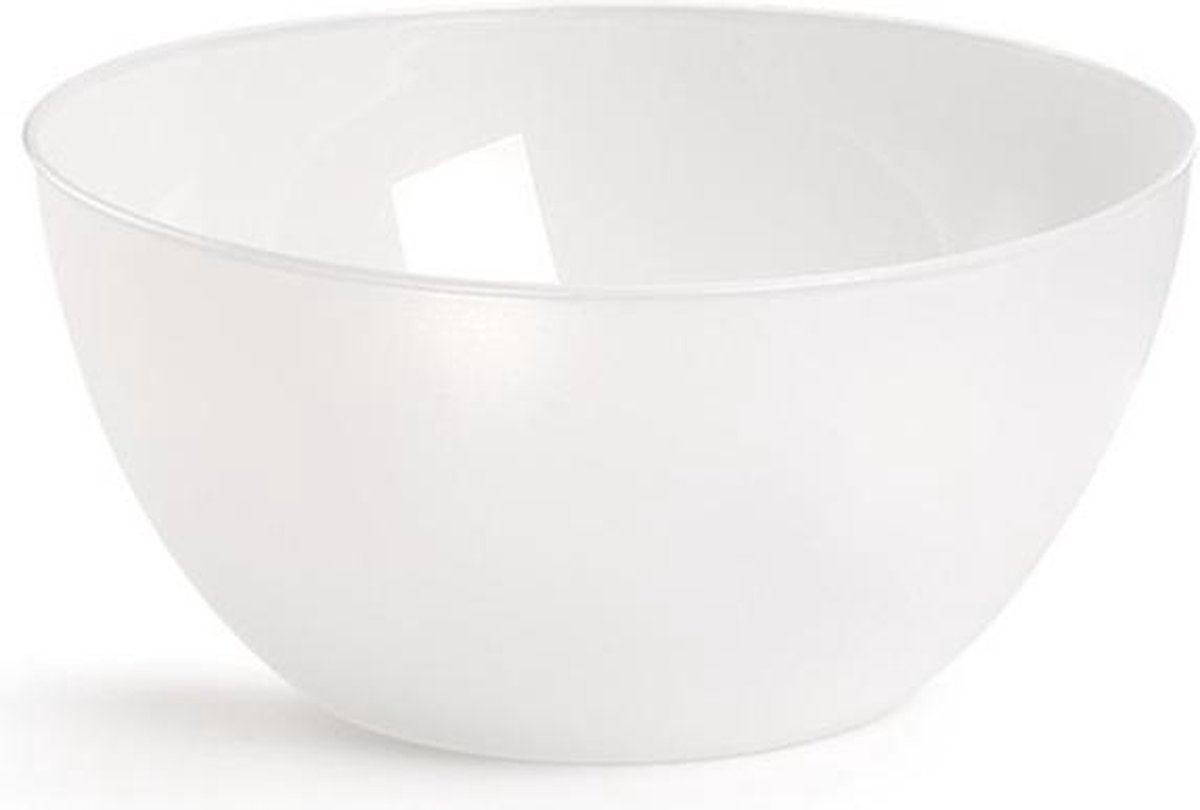4x Grote saladeschalen/kommen transparant - 25 cm - Sla/salade serveren - Schalen/kommen van kunststof - Keukenbenodigdheden