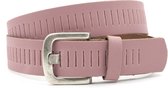 Roze broekriem met gleufjes 4 cm breed - Roze - Casual - Echt Leer - Taille: 95cm - Totale lengte riem: 110cm