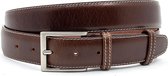 Leren riem heren bruin 3.5 cm breed - Bruin - Casual - Echt Leer - Taille: 110cm - Totale lengte riem: 125cm