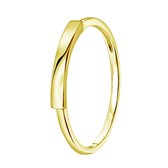 Lucardi Dames Ring goldplated met bar - Ring - Cadeau - Echt Zilver - Goudkleurig