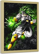 Foto in frame , Dragon Ball 5, 70x100cm , groen wit zwart , wanddecoratie