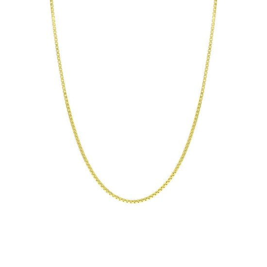 Lucardi Dames plated Ketting venetiaans - Echt Zilver - Ketting - Cadeau - 45 cm - Goudkleurig