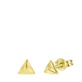 Lucardi Dames Oorbellen pyramide driehoek - Oorbellen - Cadeau - 14 Karaat Goud - Geelgoud