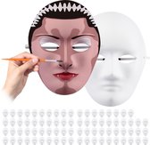 relaxdays 80 x masque blanc - artisanat - faites le vôtre - 24 x 18 x 8 cm - neutre