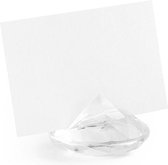 100x Kaarthouders standaards transparante diamanten 4 cm - Plaatsnaamhouders tafelschikking - Bruiloft/huwelijk versiering