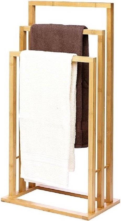 Handdoek rek bamboe hout 42 x 81,5 cm - Handdoek droogrekken - Badlaken  droogrekken | bol.com