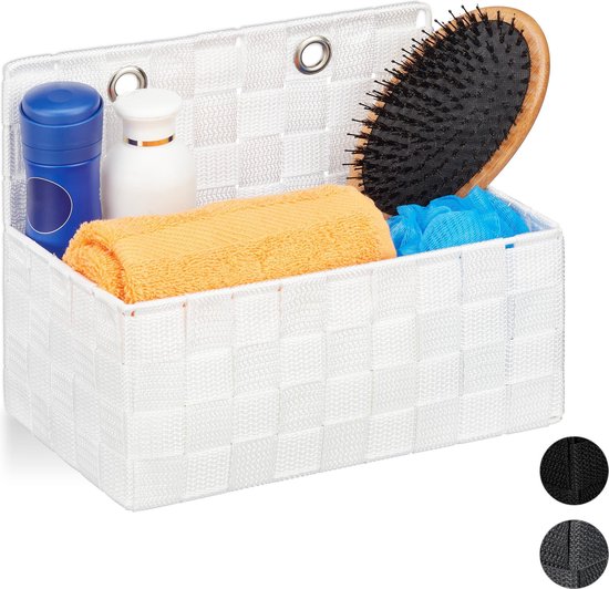 Panier De Rangement Suspendu Pour Salle De Bain - En PP Drainant, Gris, Idéal Pour Shampoing Et Produits (35,5 X 25 X 9,5 Cm) - 3