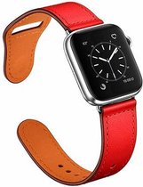 Leren bandje compatibel met Apple Watch 49/45/44/42, Rood, Sport