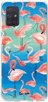Casetastic Samsung Galaxy A71 (2020) Hoesje - Softcover Hoesje met Design - Flamingo Vibe Print