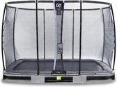 EXIT Elegant Premium inground trampoline rechthoek 214x366cm met Deluxe veiligheidsnet- grijs