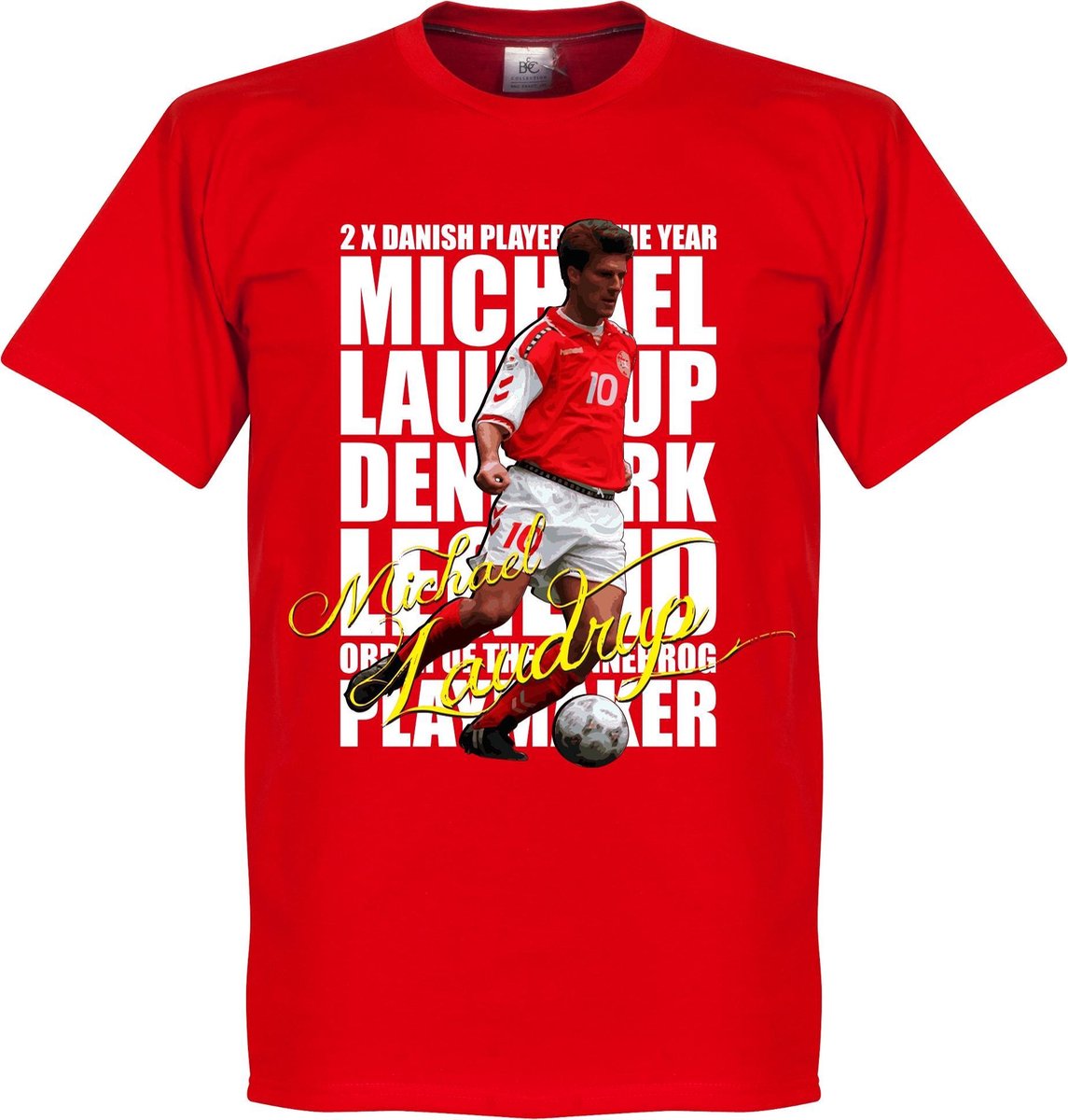 1145x1200.jpg Michael Laudrup Legend T-Shirt - Rood - XXL - Afbeelding 1