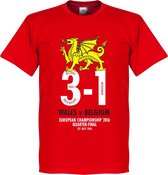 Wales - België 3-1 Euro 2016 T-Shirt - XXL