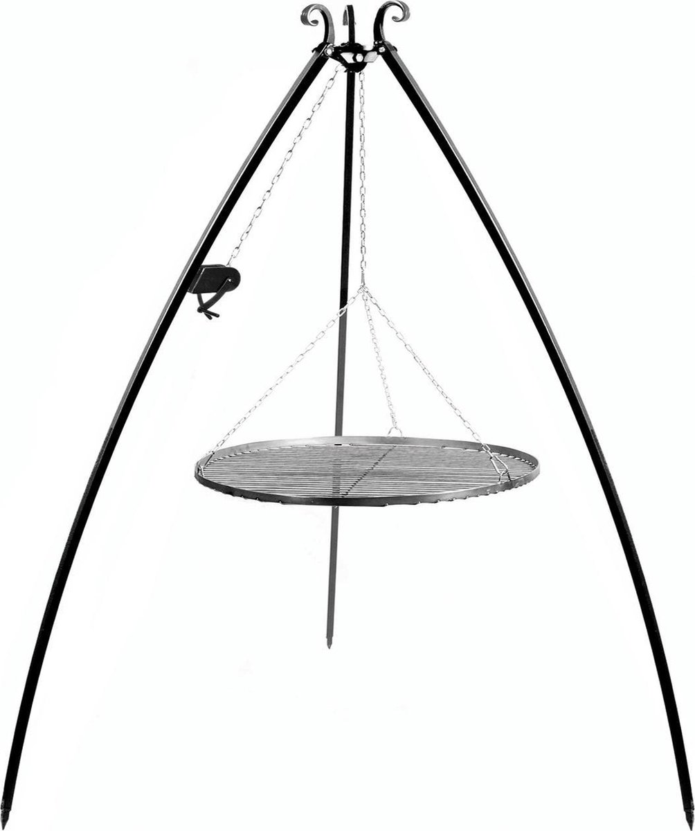 CooKking Driepoot 200 cm met katrol met stalen grillrooster ⌀50cm