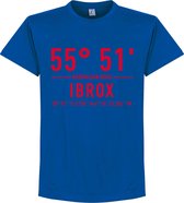 Rangers FC Ibrox Park Coördinaten T-Shirt - Blauw - S