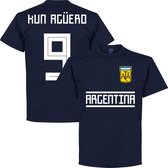 Argentinië Kun Aguero 9 Team T-Shirt  - M