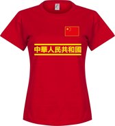 China Team Dames T-Shirt - Rood - XXL