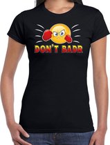 Funny emoticon t-shirt dont Badr zwart voor dames S