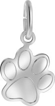 Lucardi Unisex Zilveren hanger hondenpoot - Hanger - 925 Zilver - Zilverkleurig