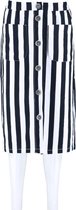 Only lange gevoerde texture rok wit blauw van soepel stevig polyester elastan - Maat 34
