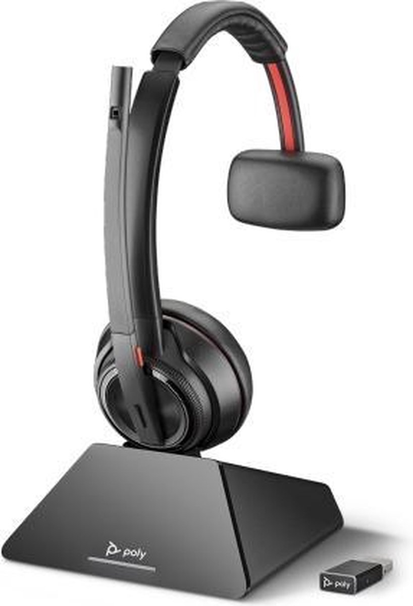 POLY Savi 8210 UC Headset Draadloos Handheld Kantoor/callcenter Bluetooth Zwart