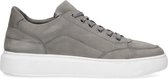 Manfield - Heren - Grijze nubuck sneakers - Maat 41