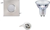 LED Spot Set - Aigi - GU10 Fitting - Waterdicht IP65 - Inbouw Vierkant - Mat Chroom - 82mm - Philips - MASTER 927 36D VLE - 3.7W - Warm Wit 2200K-2700K - DimTone Dimbaar