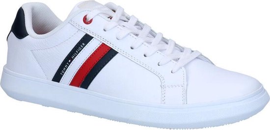 Tommy Hilfiger Sneakers in wit voor Heren, Maat 43. Corporate Leather  Sneaker - Schoenen.nl