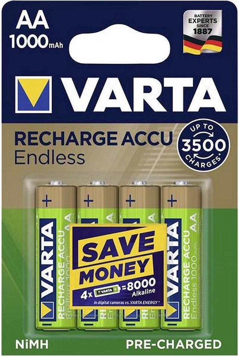 Varta Endless AA 1000mAh Rechargeable battery Nikkel-Metaalhydride (NiMH) - Varta
