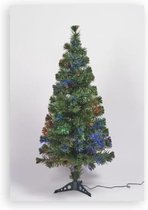PVC groene kerstboom - H 150 cm - Veelkleurige optische vezel - 24 V geanimeerd licht