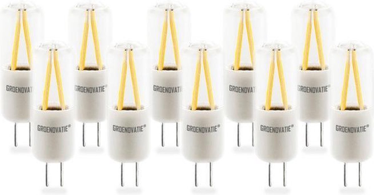 Groenovatie LED Filament - G4 Fitting - 2W - Warm Wit - Dimbaar - 10-Pack
