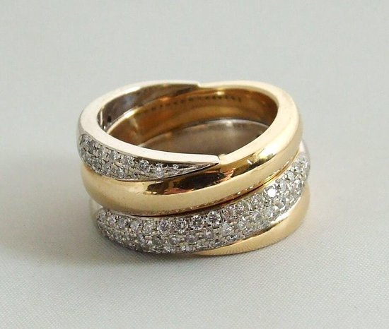 Realistisch verdamping Vechter 18 karaat gouden ring met briljanten | bol.com