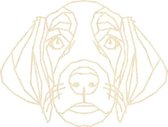 Labrador Geometrisch Hout 70 x 92 cm Light Wood - Honden - Wanddecoratie