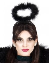 FIESTAS GUIRCA, S.L. - Zwarte engel haarband met halo voor volwassenen - Accessoires > Haar & hoofdbanden