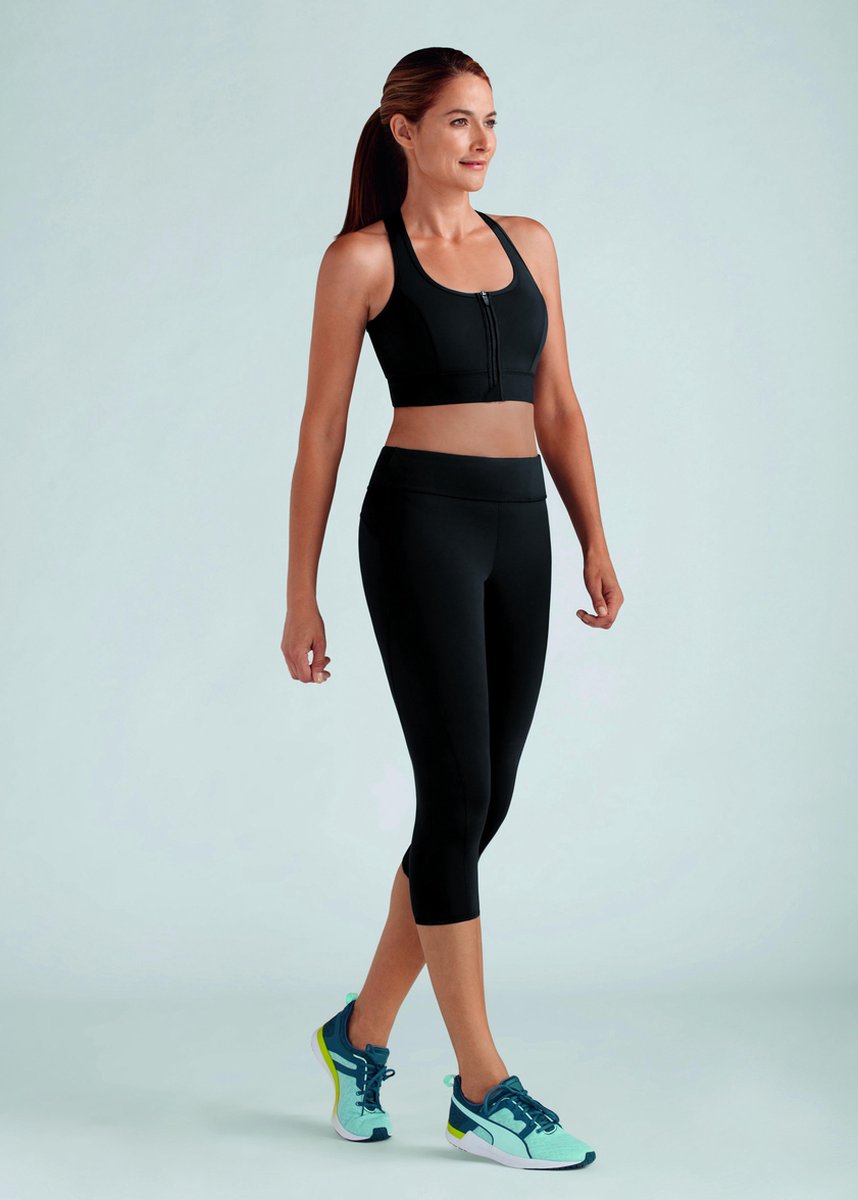 Amoena - Zipper Sportbeha - maat M - zwart - met sluiting vooraan