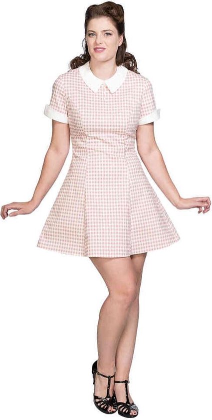 Robe Flare Dancing Days -L- DINER DAYS CHECK Rose