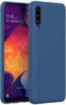 Silicone case Samsung Galaxy A50 - blauw + glazen screen protector