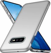 Ultra thin Samsung Galaxy S10e case - zilver + glazen screen protector